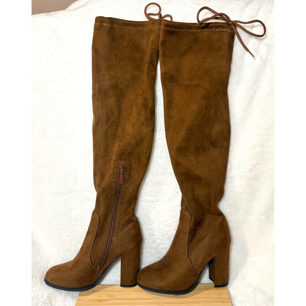 DREAM PAIRS Women Thigh High Over Knee Boots Block Heel Size 5.5